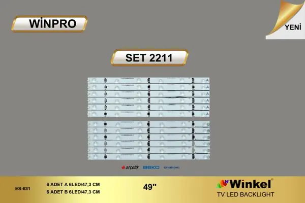 Arçelik 49 inç TV LED bar takımı Winpro SET 2211
