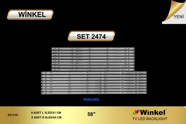 Philips 58 inç TV LED bar takımı Winkel SET 2474