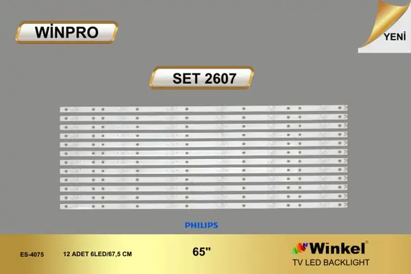 Philips 65 inç TV LED bar takımı Winpro SET 2607