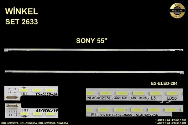Sony 55 inç TV LED bar takımı Winkel SET 2633
