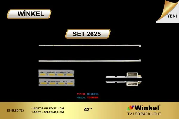 Vestel 43 inç TV LED bar takımı Winkel SET 2625
