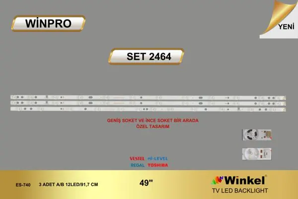 Vestel 49 inç TV LED bar takımı Winpro SET 2464