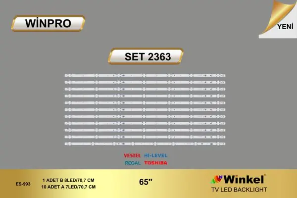 Vestel 65 inç TV LED bar takımı Winpro SET 2363